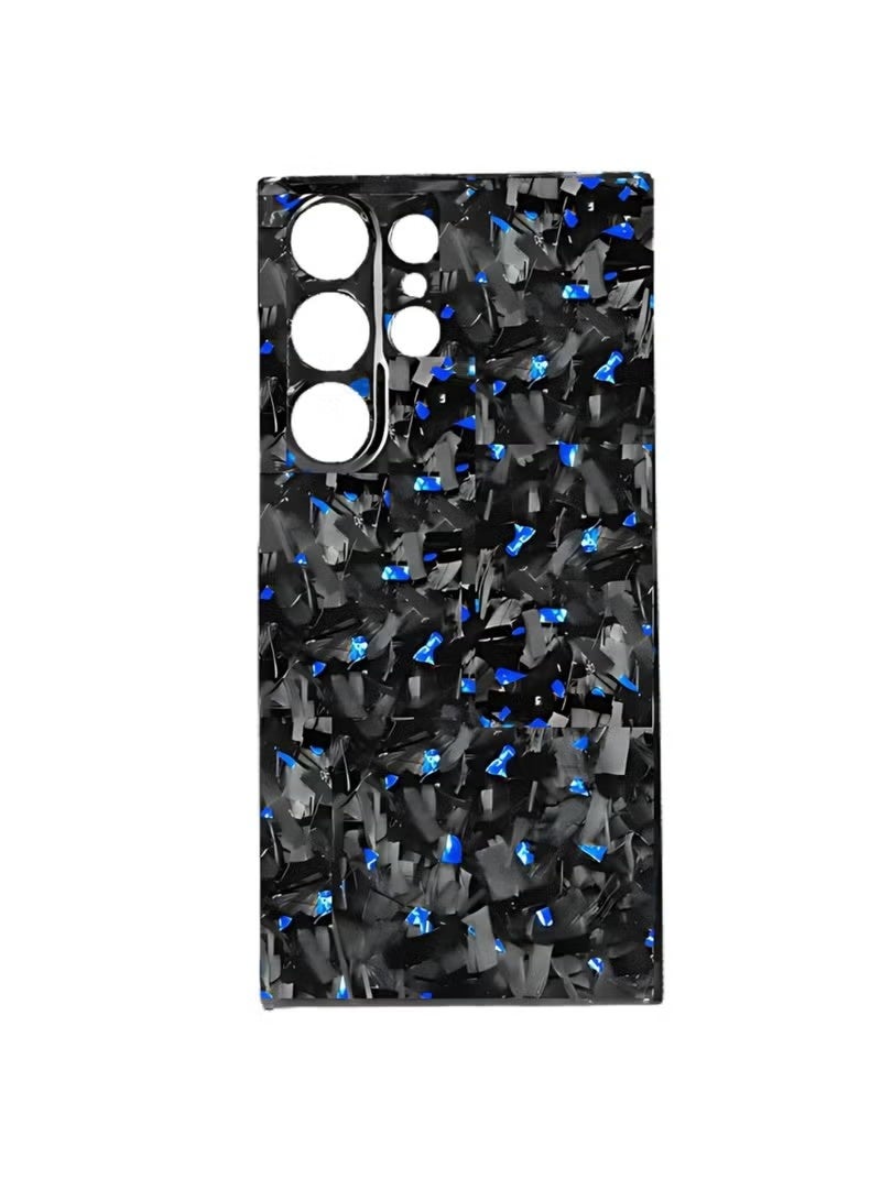 Luxury Glossy Aramid Carbon Fiber Protective Case For Samsung Galaxy S25 ultra Anti-fall Case Slim Design ( Blue ) - Image 2