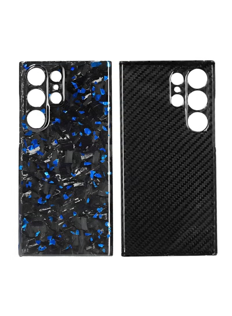 Luxury Glossy Aramid Carbon Fiber Protective Case For Samsung Galaxy S25 ultra Anti-fall Case Slim Design ( Blue ) - Image 4