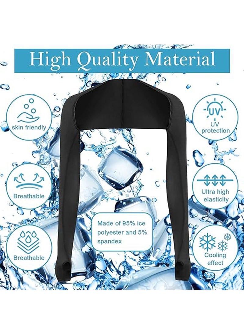 4 Pieces Cooling Shawl Arm Sleeves Sun Uv Protection Cooler Shrug, Comfortable & Breathable Anti-UV Arm Sleeves for Women with Finger Holes for Driving Golfing Fishing Running Cycling Outdoor Activity - Image 4