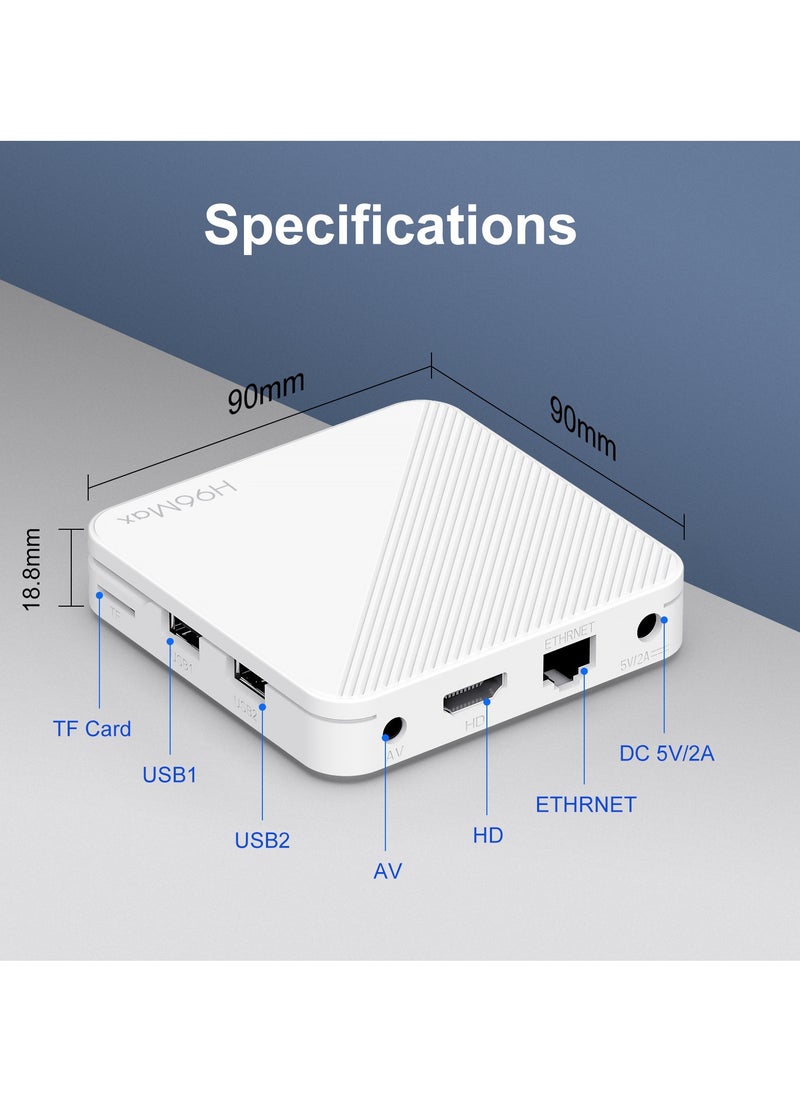 H96 Max - 4K Smart TV Box ATV  Android 14.0 OS H313  Set Top Boxes with 5G WiFi Bluetooth 5.2 & Voice Remote - Image 1