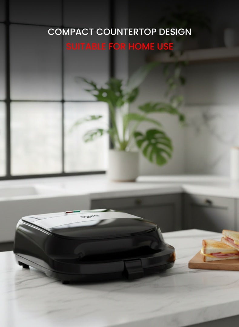 أوجيرا محمصة وشواية أوجيرا 1400 واط | صفائح شواء غير لاصقة | تحكم حراري ترموستاتي | سعة 4 شرائح | هيكل بارد الملمس | قابس بريطاني | ضمان سنتين | OG1301GT | أسود - Image 4