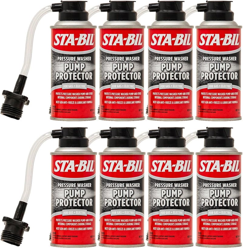 STA-BIL Pump Protector - Protects Pressure Washer Pump and Other Internal Components During Storage - Next Gen Anti-Freeze and Lubricant Formula, 4 oz. (22007-8PK) - Image 1