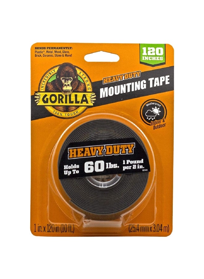 Gorilla Heavy Duty Mounting Tape Black 1 x 120 inch 102441  - Image 1