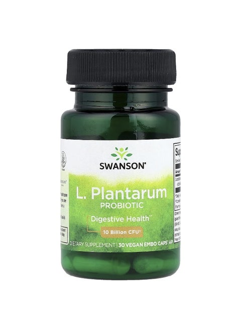 Swanson, L. Plantarum Probiotic, 10 Billion CFU, 30 Vegan EMBO Caps AP