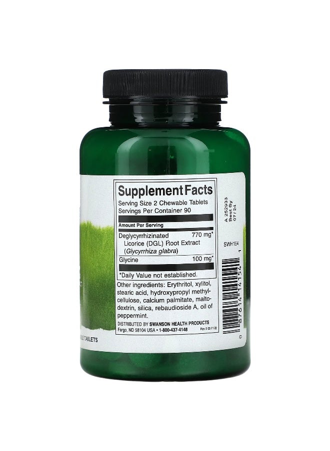 Swanson, DGL, 385 mg, 180 Chewable Tablets - Image 2