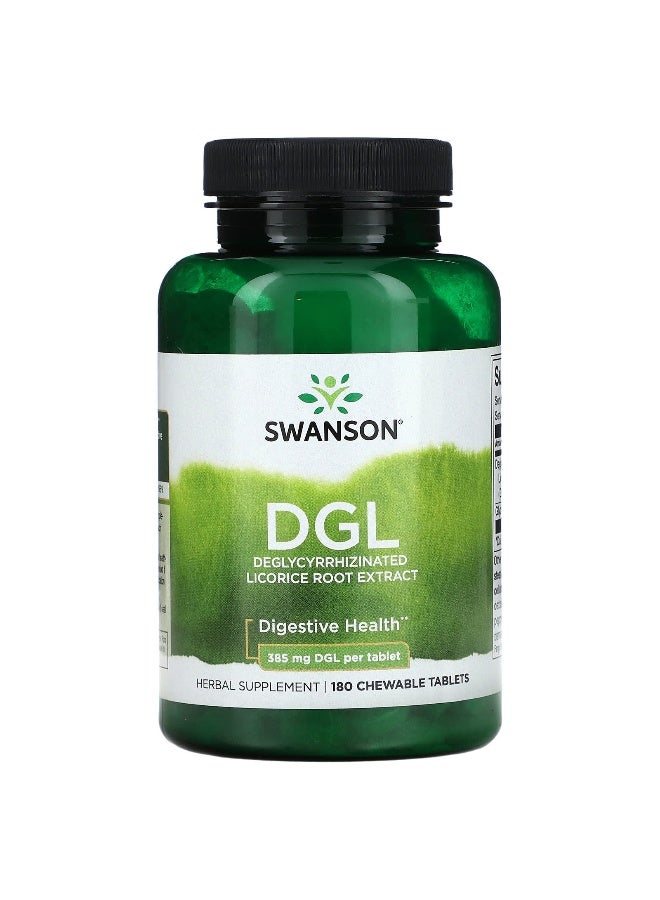Swanson, DGL, 385 mg, 180 Chewable Tablets - Image 1