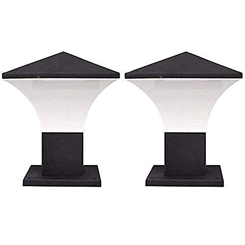 Improvhome Metal and Unbreakable PVC Modern Lights for Garden Gate & Outdoor (Black, Pack of 2) - Image 1