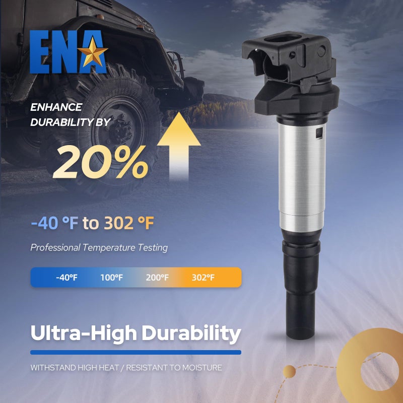 ENA مجموعة من 4 حزم لفائف الإشعال UF598 سعة 1.6 لتر L4 متوافقة مع ميني كوبر 2007-2013، كوبر كانتريمان 2011-2016، كوبر بايسمان 2013 2014 2015 2016 استبدال لـ 12137575010 C1692 GN10328 - Image 3