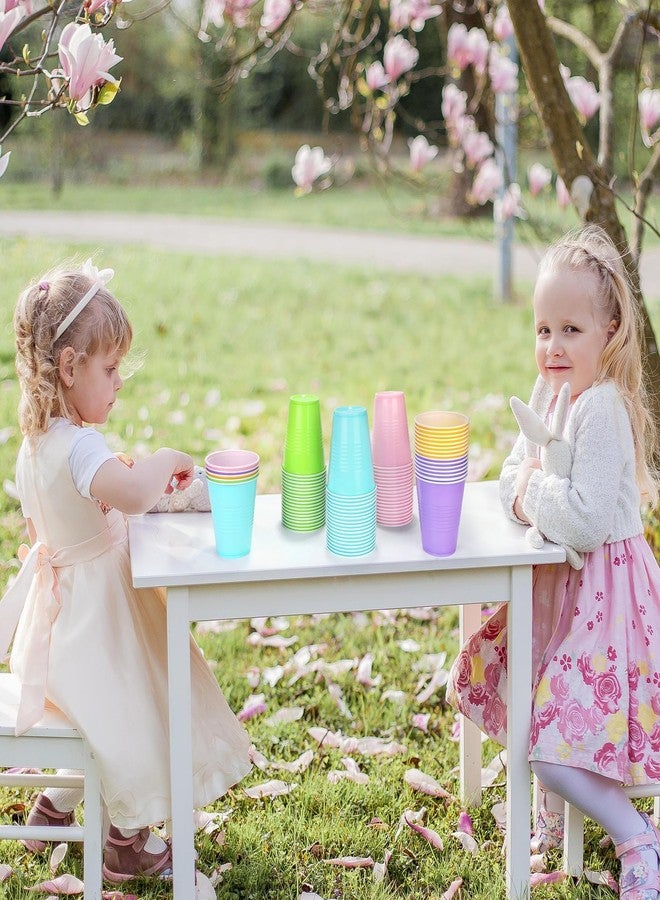 Kochorie 50 Pack Disposable Plastic Cups 12 Ounce Drinking Party Cups Bulk Party Cups for Spring Easter Parties Wedding Birthday Graduation Picnics Events, Pastel Rainbow - Image 5