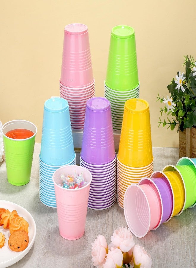 Kochorie 50 Pack Disposable Plastic Cups 12 Ounce Drinking Party Cups Bulk Party Cups for Spring Easter Parties Wedding Birthday Graduation Picnics Events, Pastel Rainbow - Image 4