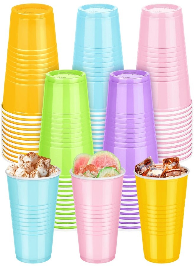 Kochorie 50 Pack Disposable Plastic Cups 12 Ounce Drinking Party Cups Bulk Party Cups for Spring Easter Parties Wedding Birthday Graduation Picnics Events, Pastel Rainbow - Image 1