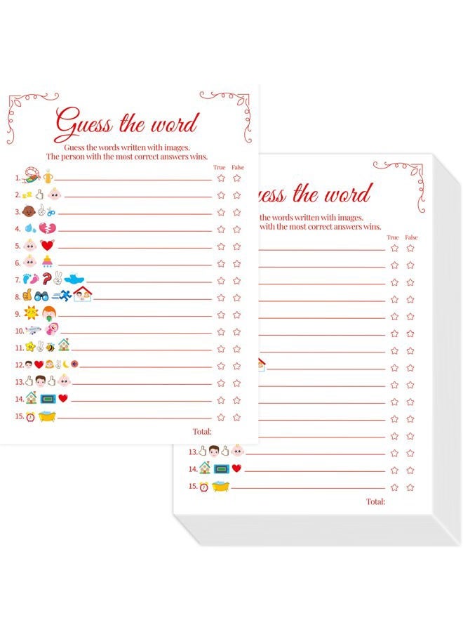 Gethelud 55PCS Baby Shower Games, Predictions Cards & Guess The Phrase with Answer Keys Included Fun Baby Shower Party Games Gender Neutral for Girls or Boys - Image 1