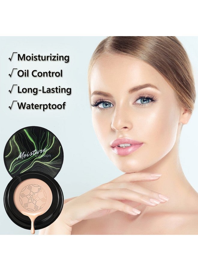QIUFSSE Mushroom Head Air Cushion CC Cream Foundation,QIUFSSE Mushroom Head Foundation BB Cream Makeup Foundation Concealer Brighten Long-lasting Oil Control and Moisturizing-Natural - Image 2