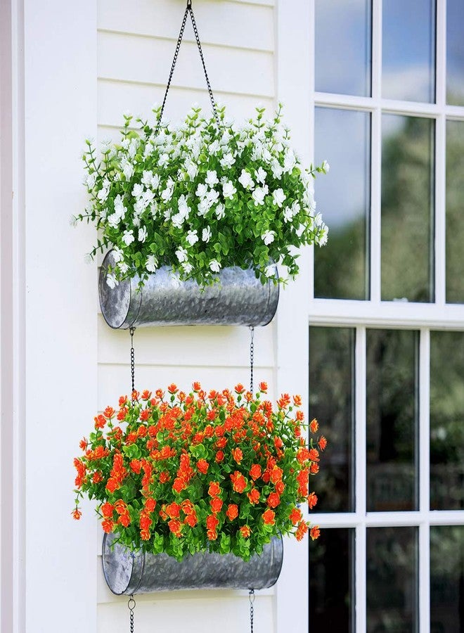 ArtBloom 6 Bundles Outdoor Artificial Flowers UV Resistant Fake Boxwood Plants, Faux Plastic Greenery for Indoor Outside Hanging Plants Garden Porch Window Box Home Wedding Farmhouse Decor (White) - Image 2