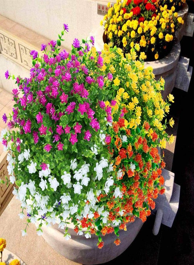 ArtBloom 6 Bundles Outdoor Artificial Flowers UV Resistant Fake Boxwood Plants, Faux Plastic Greenery for Indoor Outside Hanging Plants Garden Porch Window Box Home Wedding Farmhouse Decor (White) - Image 3