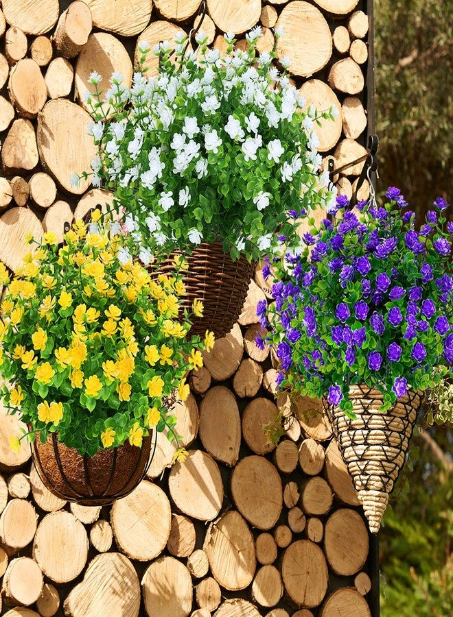 ArtBloom 6 Bundles Outdoor Artificial Flowers UV Resistant Fake Boxwood Plants, Faux Plastic Greenery for Indoor Outside Hanging Plants Garden Porch Window Box Home Wedding Farmhouse Decor (White) - Image 5