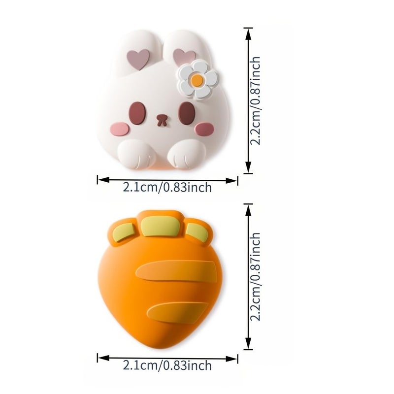 2pcs Thumb Grips Cover For Switch 2025 NS2 Cute Rabbit And Carrot Protective Soft Silicone Joystick Button Caps - Image 2
