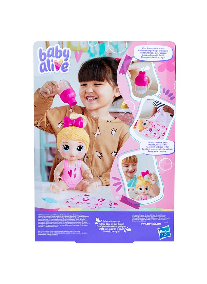 Baby Alive Shampoo Snuggle Harper Hugs Blonde Hair 11 Inch Water Baby Doll Playset, Toys for 3 Year Old Girls & Boys & Up  - Image 3