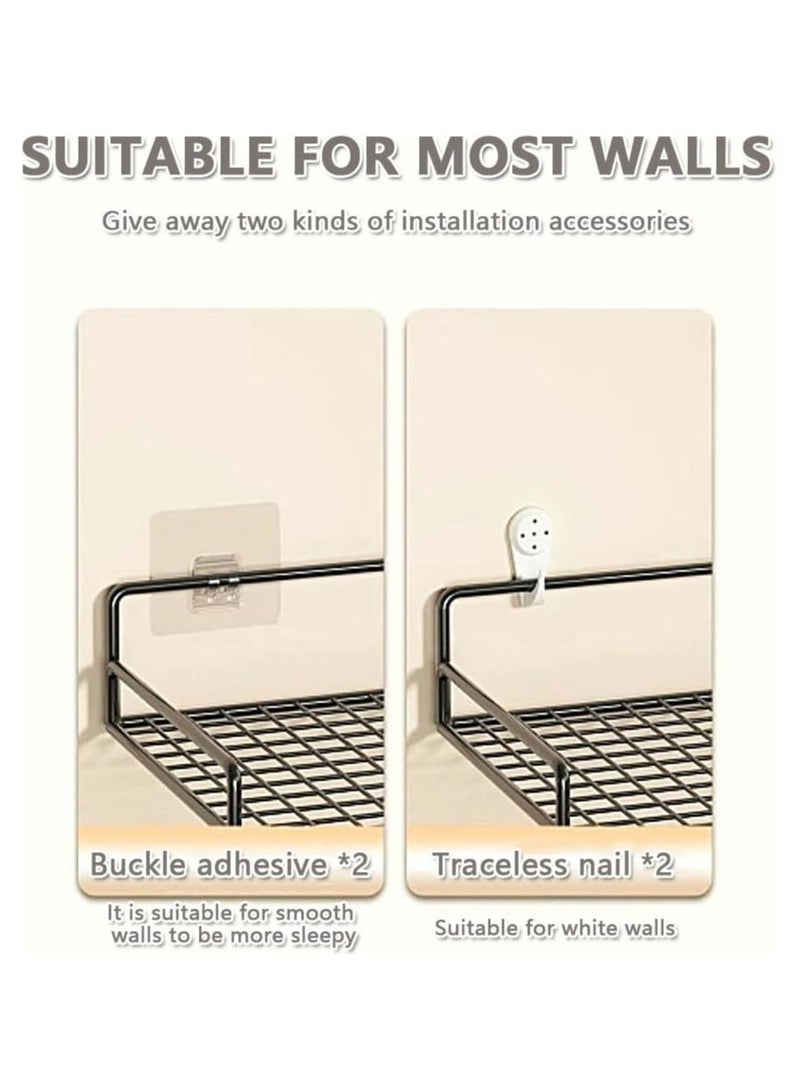 NANAO رف حائط لتركيب جهاز التوجيه واي فاي، رف حائط عائم لحامل التخزين، حامل تخزين عالمي لجهاز التوجيه، صناديق التلفاز، شريط الطاقة، المودم وأجهزة الوسائط الأخرى - أبيض - Image 5