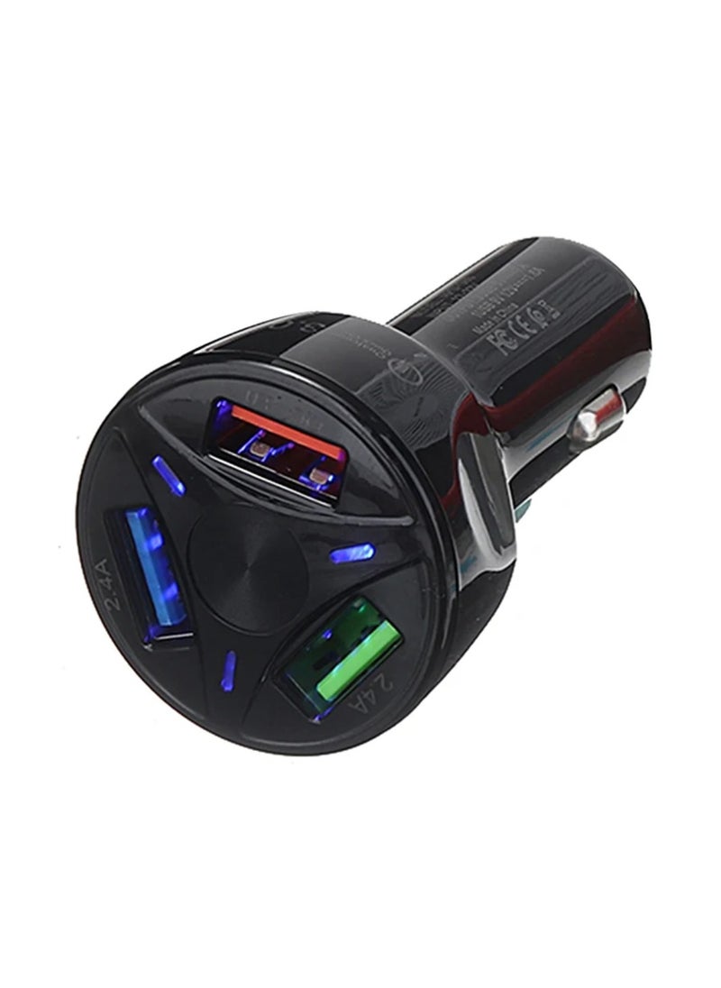 DIGI CORE 55W Fast Charging Car Charger QC3.0+PD 20W Quick Charge Phone Car Charger For iPhone And Android 3-USB Port DC 12V/24V Lighter Adapter  - Image 1