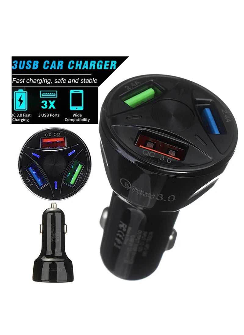 DIGI CORE 55W Fast Charging Car Charger QC3.0+PD 20W Quick Charge Phone Car Charger For iPhone And Android 3-USB Port DC 12V/24V Lighter Adapter  - Image 5