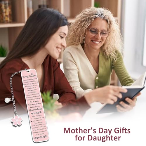Paginafr Daughter Gifts from Mom Dad, Birthday Graduation Gifts for Daughters, Pink Bookmark Gift for Daughters Stepdaughter Teen Girl, College Girl Graduation Bookmark, Inspirational Back to School Supplies - Image 3