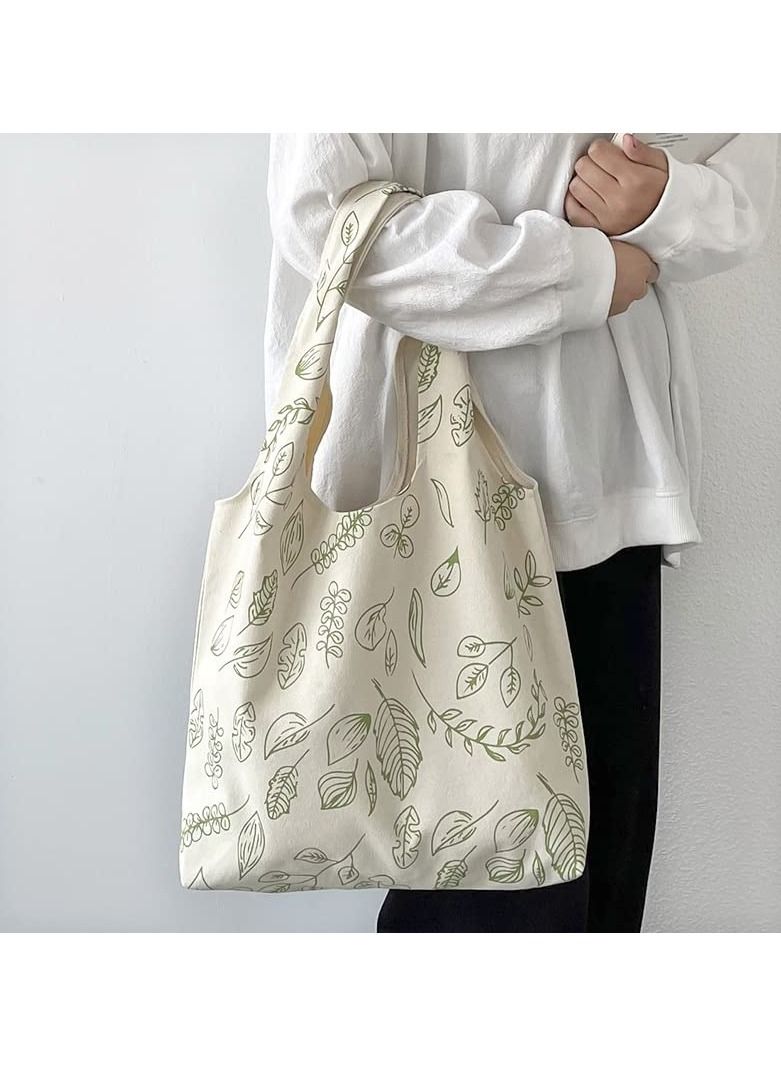 KASTWAVE Concise Style Bouquet Cute Tote Bags Aesthetic Flower Canvas Reusable Grocery Bag Floral Tote Bag for Women Girls - Image 5