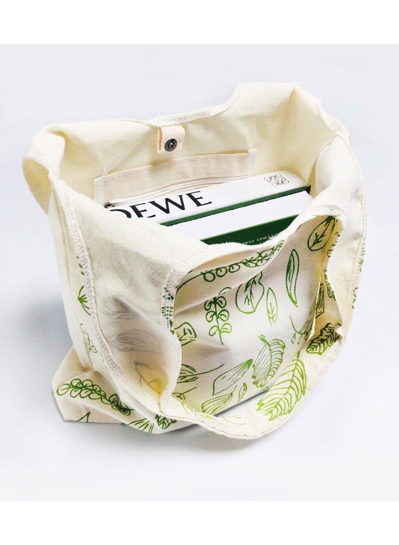 KASTWAVE Concise Style Bouquet Cute Tote Bags Aesthetic Flower Canvas Reusable Grocery Bag Floral Tote Bag for Women Girls - Image 3