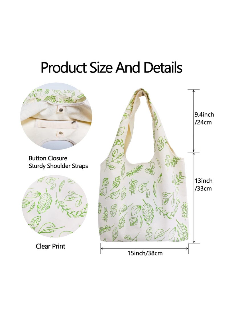 KASTWAVE Concise Style Bouquet Cute Tote Bags Aesthetic Flower Canvas Reusable Grocery Bag Floral Tote Bag for Women Girls - Image 2