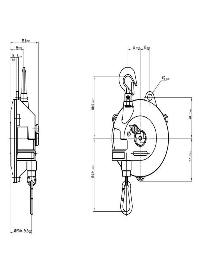 Mijin Tigon TW-5 Spring Balancer, Tool Balancer with Steel Cable, (Load Capacity: 2.5-5.0 kg/5.5-11 lbs) - Image 4