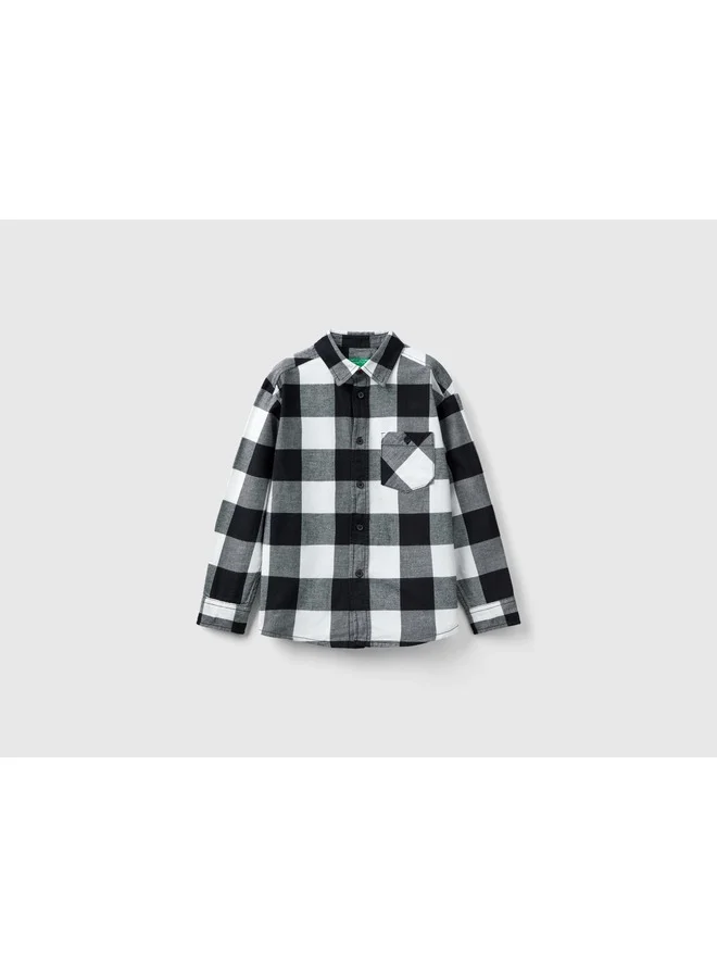 UNITED COLORS OF BENETTON Plaid Shirt In 100% Cotton