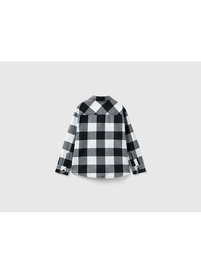 UNITED COLORS OF BENETTON Plaid Shirt In 100% Cotton