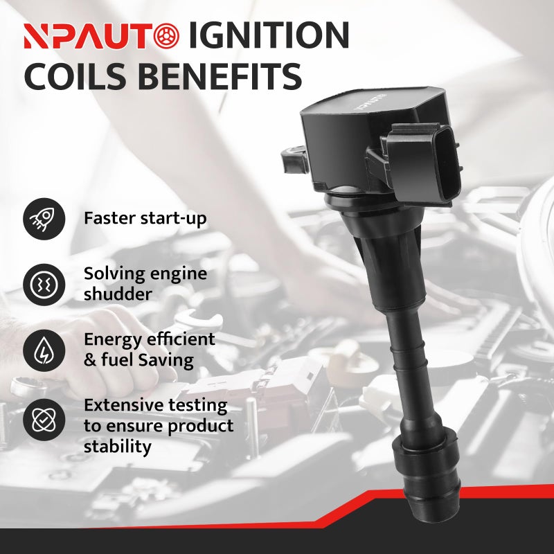 NPAUTO استبدال حزمة ملف الإشعال لـ V6 3.5 4.0 2002 2003 2004 2005 2006 2007 2008 نيسان ماكسيما باثفايندر ألتيمة فرونتير مورانو كويست إكستيرا 02-04 إنفينيتي I35 QX4، UF349 C1406، مجموعة من 6 - Image 2