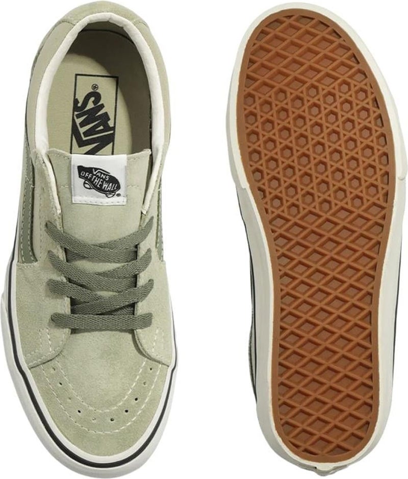 VANS VN0009QRD3Z1-SK8-LOW Green Leather Men's Lifestyle Shoes  - Image 3