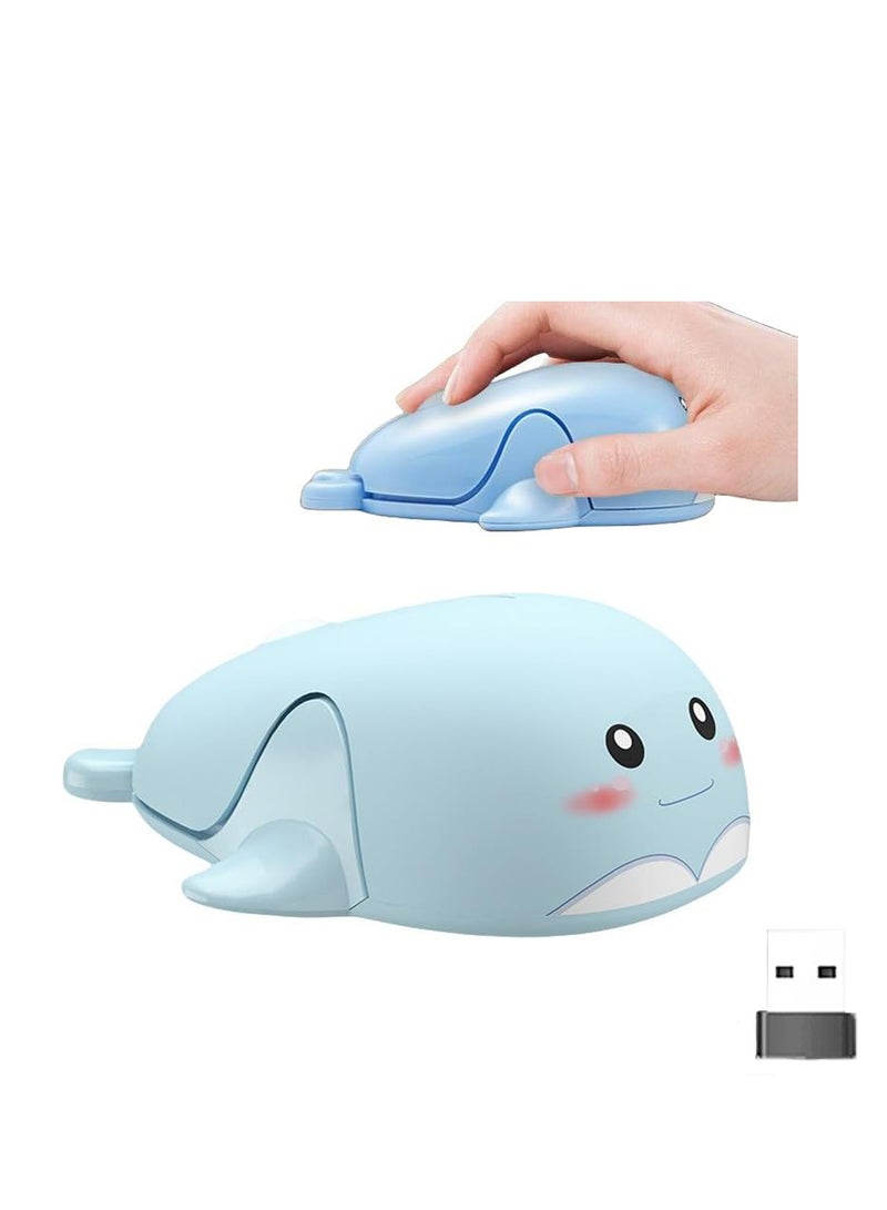 SYOSI Wireless Mouse lovely Dolphin Shape Aesthetic Quiet Click Portable Lightweight Compact Silent Cordless USB Optical Mice for PC Laptop Computer Macbook Windows Kids Girl Women Men Office Travel Gift - Image 1