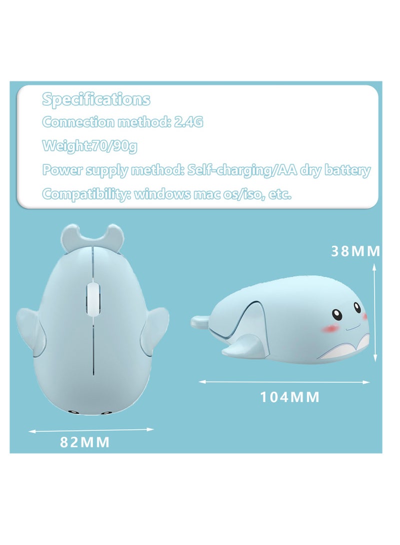 SYOSI Wireless Mouse lovely Dolphin Shape Aesthetic Quiet Click Portable Lightweight Compact Silent Cordless USB Optical Mice for PC Laptop Computer Macbook Windows Kids Girl Women Men Office Travel Gift - Image 5