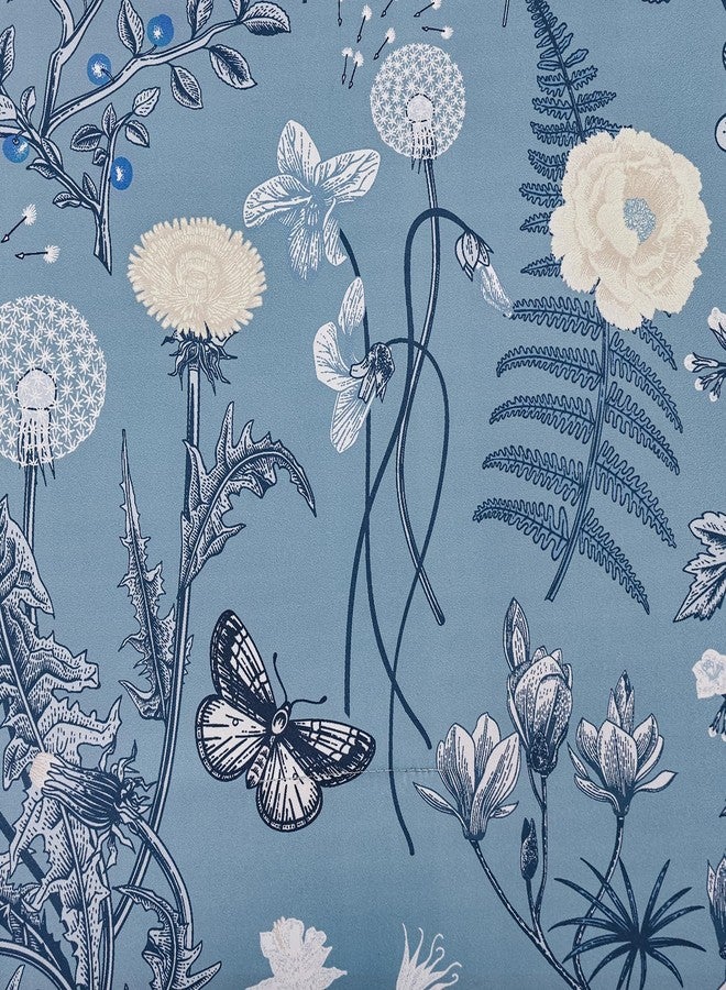 Yiran Blue Comforter Set King Size, 7 Piece Floral Comforter Bedding Set, Botanical Farmhouse Bed in a Bag, Soft Microfiber Complete Bedding Set with Sheets for All Season - Image 4