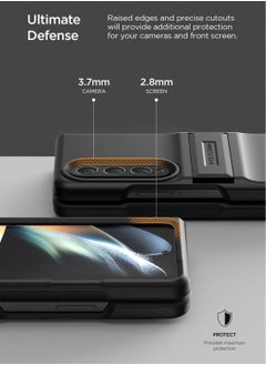 VRS Design Quick Stand Modern Case Cover For Samsung Galaxy Z Fold 4 (2022) With Multi Angle Kickstand and Cover Screen Protector - Matte Black  - Image 5