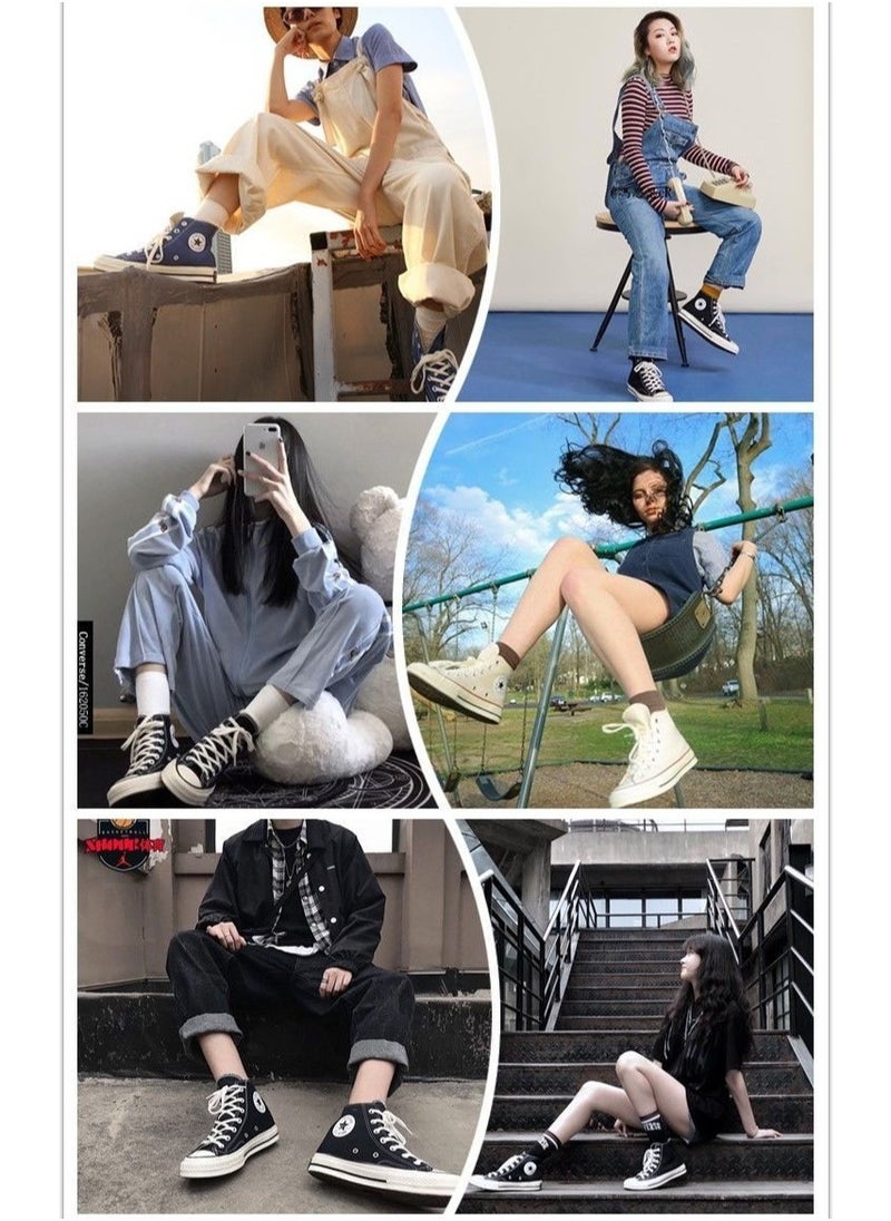 CONVERSE - Casual, yet stylish All Star Classic High - Top Canvas Shoes. Unisex in design, they are a hit among trend - followers and make for an excellent choice for couples. Whether it's a sports day or a laid - back date, these shoes offer comfort, fashion, and versatility. - Image 1