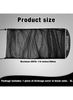 Shappy Shappy Large Bird Cage Net, Bird Cage Seed Catcher, Adjustable Soft Airy Mesh Net, Birdcage Skirt Guard for Parrot Parakeet Macaw Round Square Cages(118 x 15 Inch/ 300 x 37 cm,Black)  - Image 2