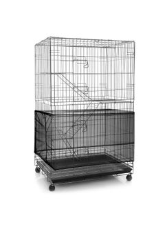 Shappy Shappy Large Bird Cage Net, Bird Cage Seed Catcher, Adjustable Soft Airy Mesh Net, Birdcage Skirt Guard for Parrot Parakeet Macaw Round Square Cages(118 x 15 Inch/ 300 x 37 cm,Black)  - Image 1
