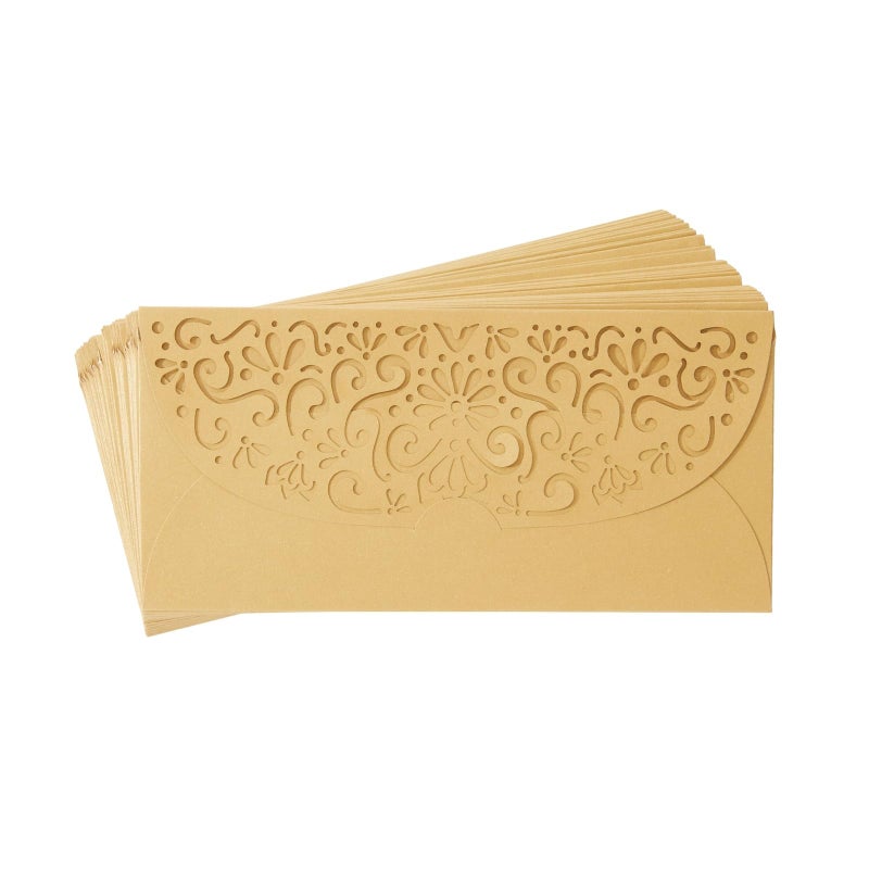 Pipilo Press Gold Money Envelopes for Cash Gifts - 6.8 x 3.3 in, Gold Laser-Cut Design - 36-Pack - Gift Envelopes for Cash & Money Saver - Image 5