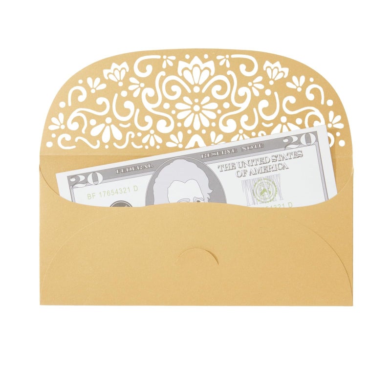Pipilo Press Gold Money Envelopes for Cash Gifts - 6.8 x 3.3 in, Gold Laser-Cut Design - 36-Pack - Gift Envelopes for Cash & Money Saver - Image 3