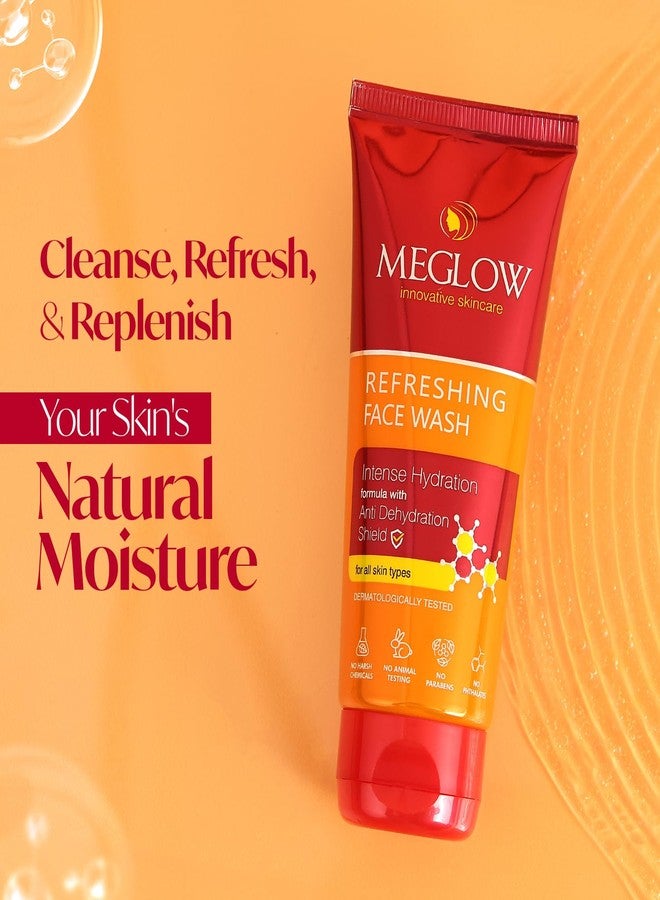 Meglow Refreshing Face Wash | Deep Cleansing & Hydration for a Fresh Glow | Enriched with Aloe Vera & Cucumber | Removes Dirt, Oil & Impurities While Keeping Skin Soft Pack of 4 (70g each) - Image 2