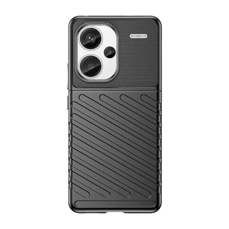 Silicone Protective Case for Redmi 13C with Shockproof and Drop Protection plus Shockproof plus Kickstand plus Strong Magnetic in Black - Image 1