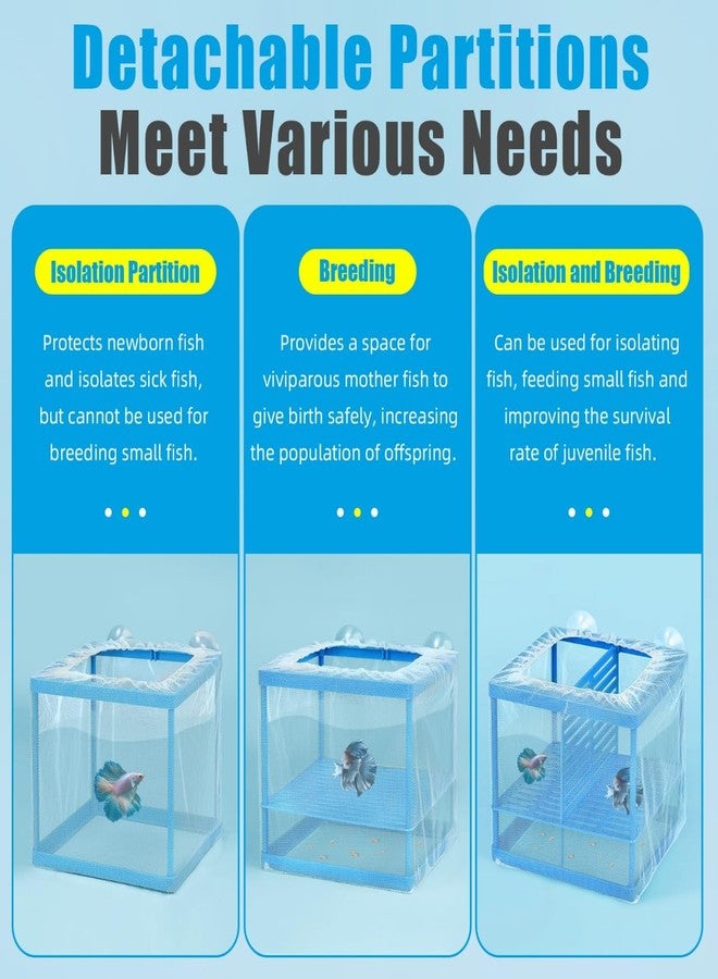 AQUANEAT Fish Tank Breeder Large Mesh Net Fry Saver Aquarium Spawn Hatchery Isolation with Suction Cups Hatchery Incubator for Shrimp Betta - Image 4