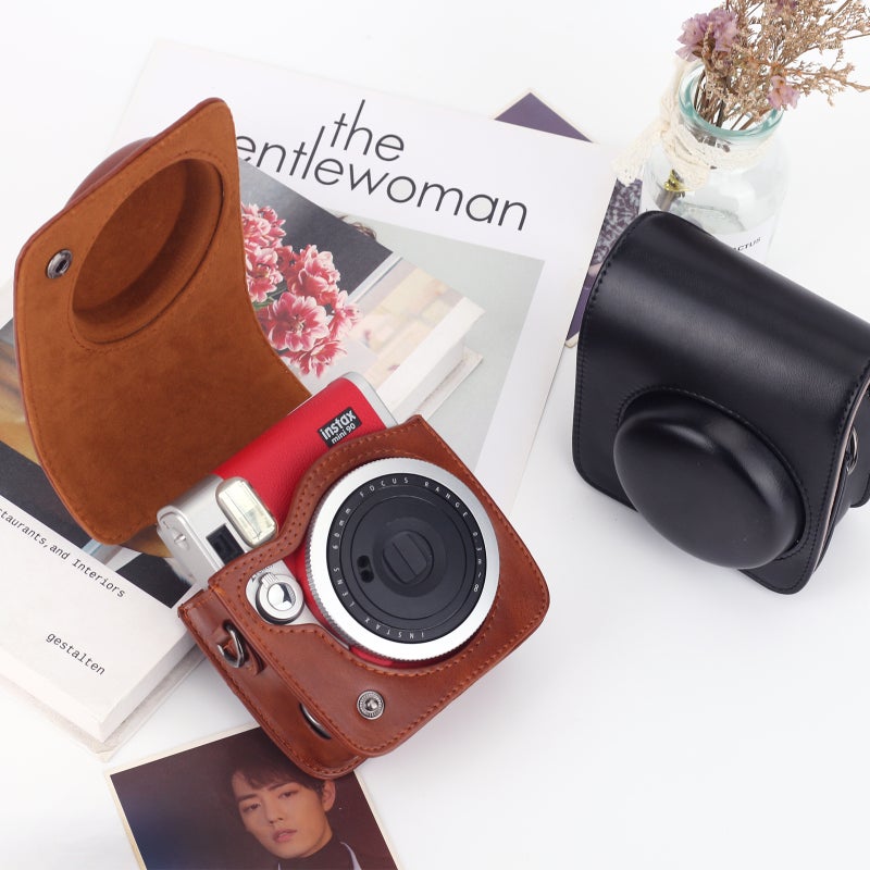Polaroid Mini90 Special Pure Color Camera Cosmetics Bag Pu Leather Bag Simple Style/Easiest For Match Can Be Worn On One Shoulder/Body - Image 4