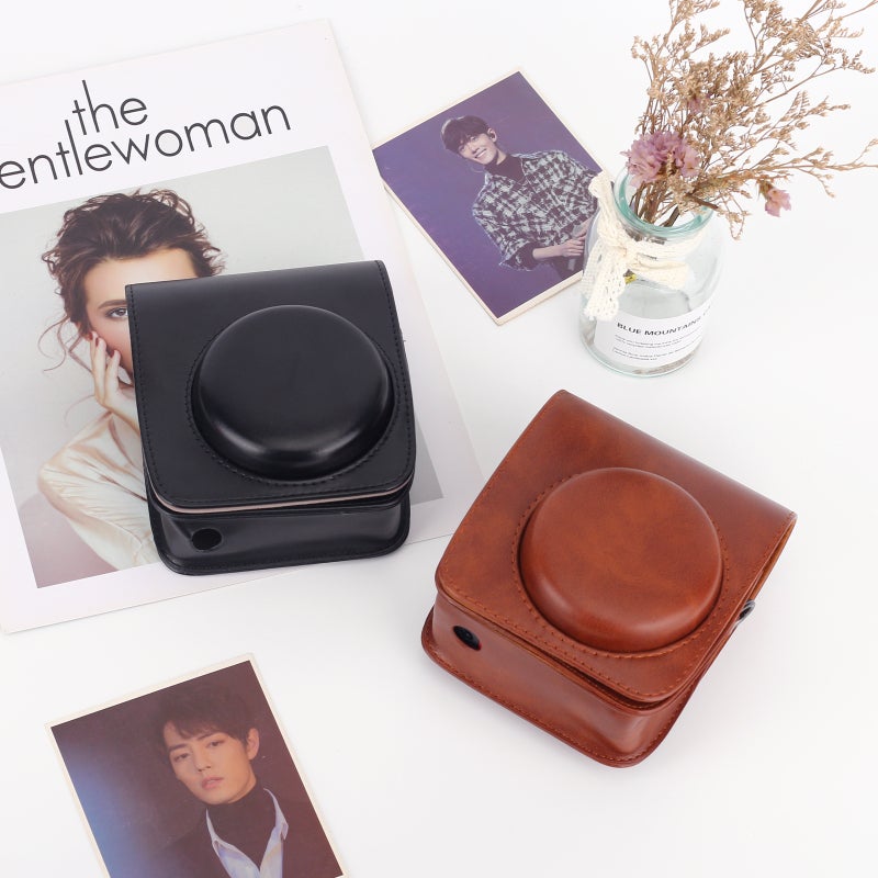 Polaroid Mini90 Special Pure Color Camera Cosmetics Bag Pu Leather Bag Simple Style/Easiest For Match Can Be Worn On One Shoulder/Body - Image 3