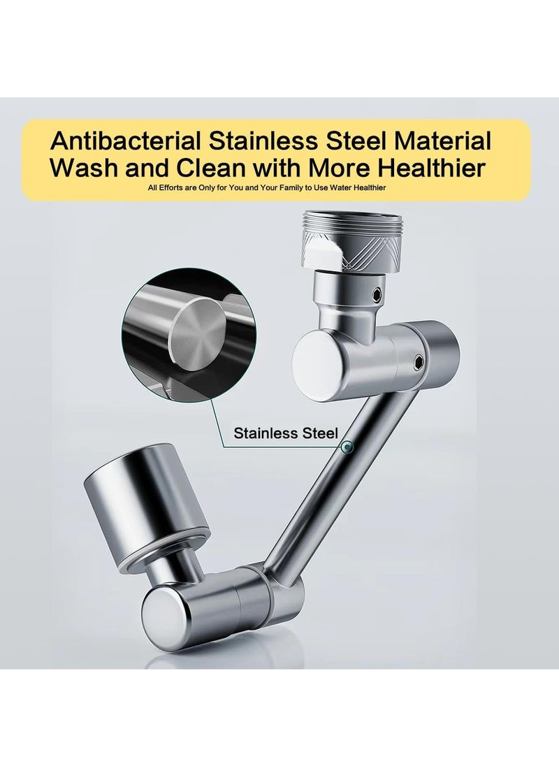 1080° Rotating Faucet Extender Aerator with Installation Hardware, Universal Splash Multiple functions Filter Faucet,1080 Degree Swivel Faucet Aerator Sink Face Wash Attachment with 2 Water Outlet Mod