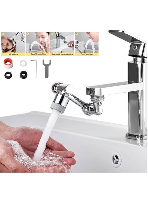 1080° Rotating Faucet Extender Aerator with Installation Hardware, Universal Splash Multiple functions Filter Faucet,1080 Degree Swivel Faucet Aerator Sink Face Wash Attachment with 2 Water Outlet Mod